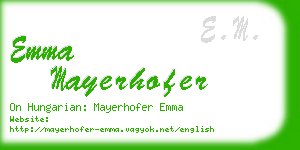 emma mayerhofer business card